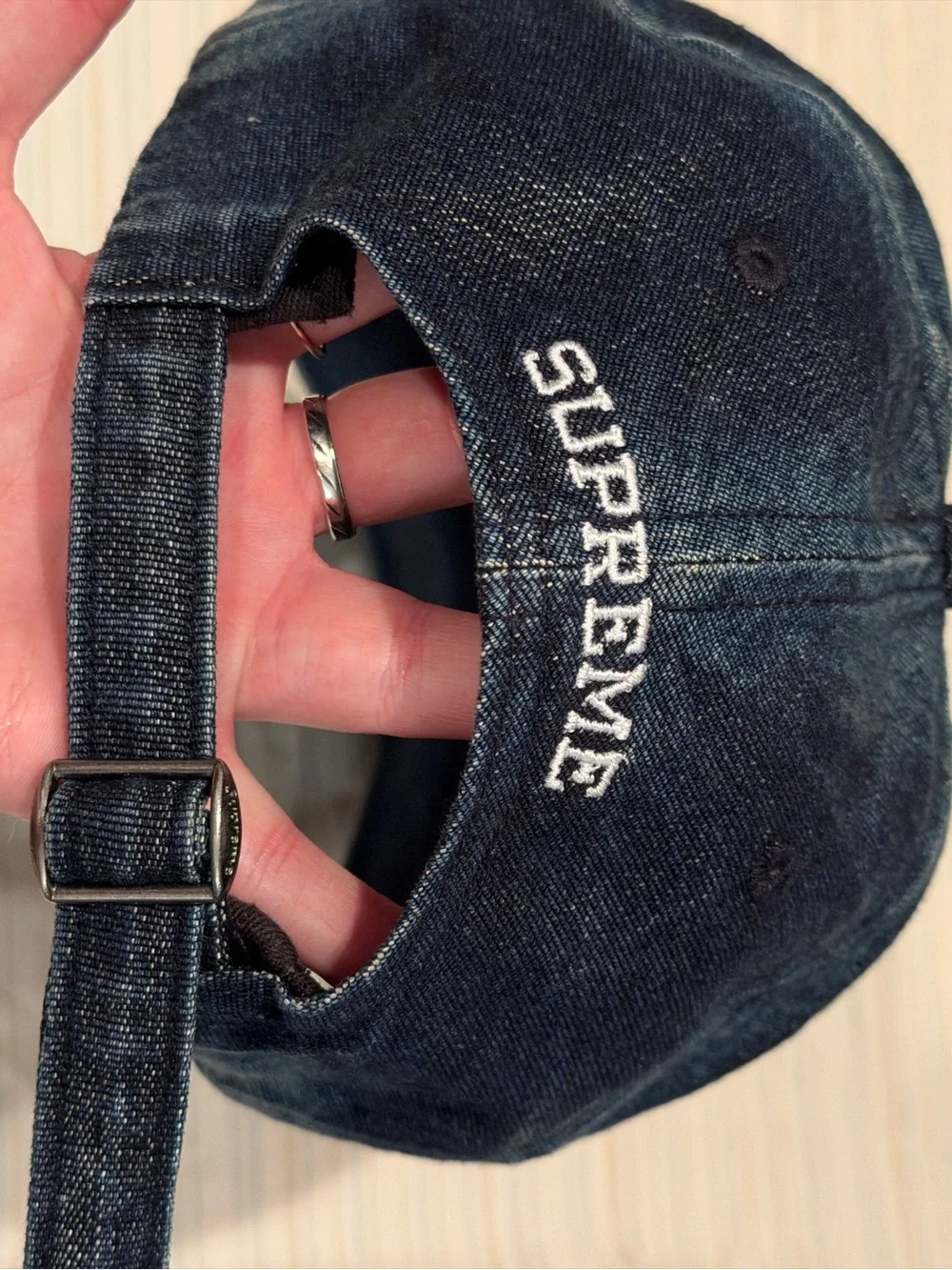 Supreme Blue SS24 Cordura Denim S Logo 6-Panel cap